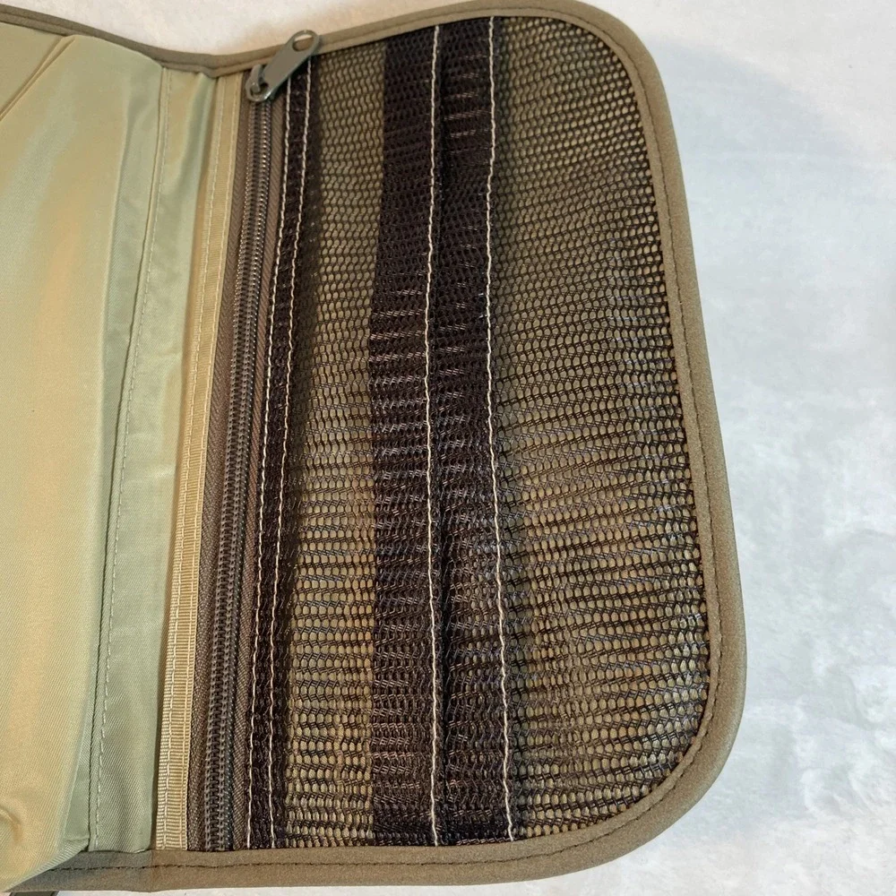 Olive‎ Green Suede Travel Hanging Toiletry Makeup Jewelry Organizer Adjustable